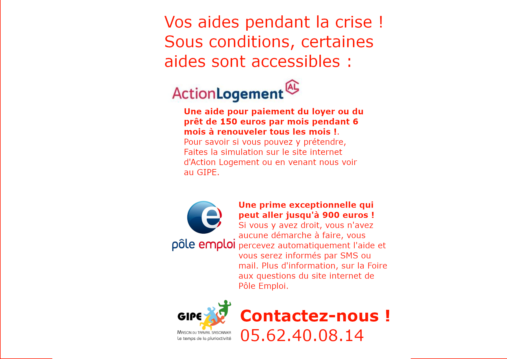 Des aides qui peuvent vous concerner !