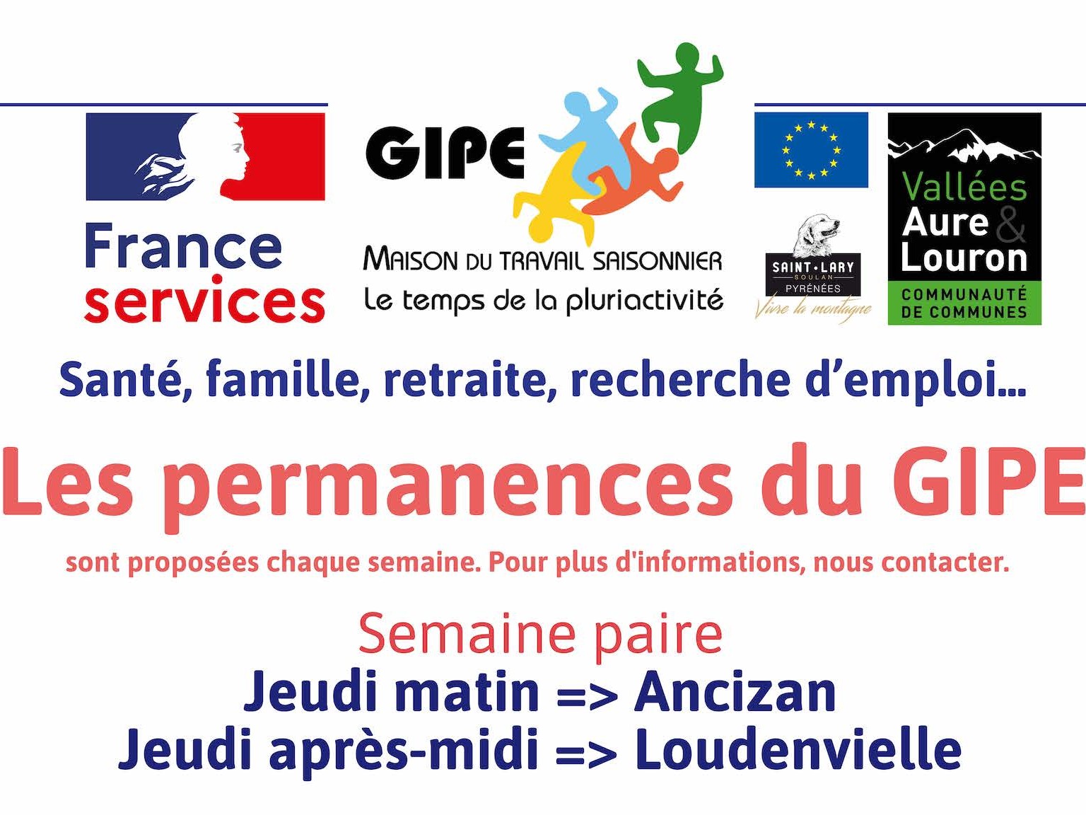 Permanence du GIPE  ce jeudi matin à Ancizan et après-midi à Loudenvielle