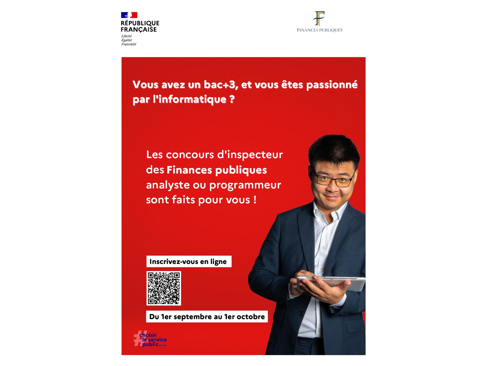 Concours d'inspecteur des finances publiques analyste ou programmeur