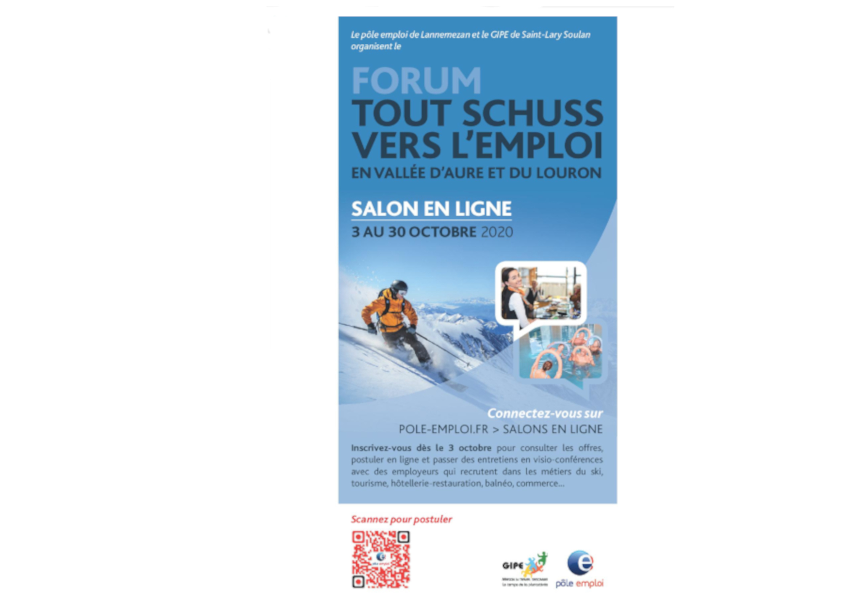 Saison hiver: salon virtuel - Organisé par Pôle Emploi en partenariat avec le GIPE