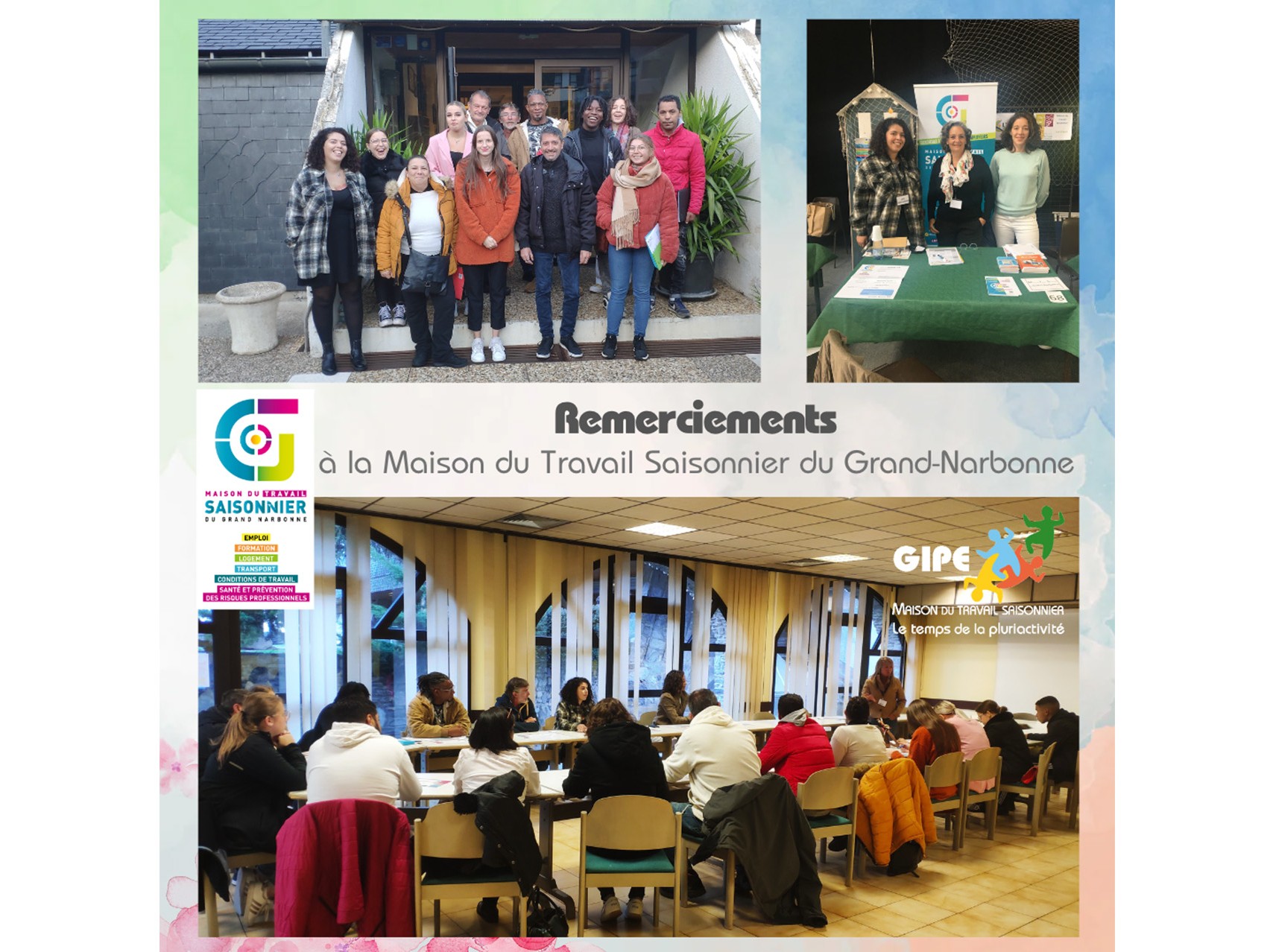 Remerciements à la maison du travail saisonnier du Grand-Narbonne