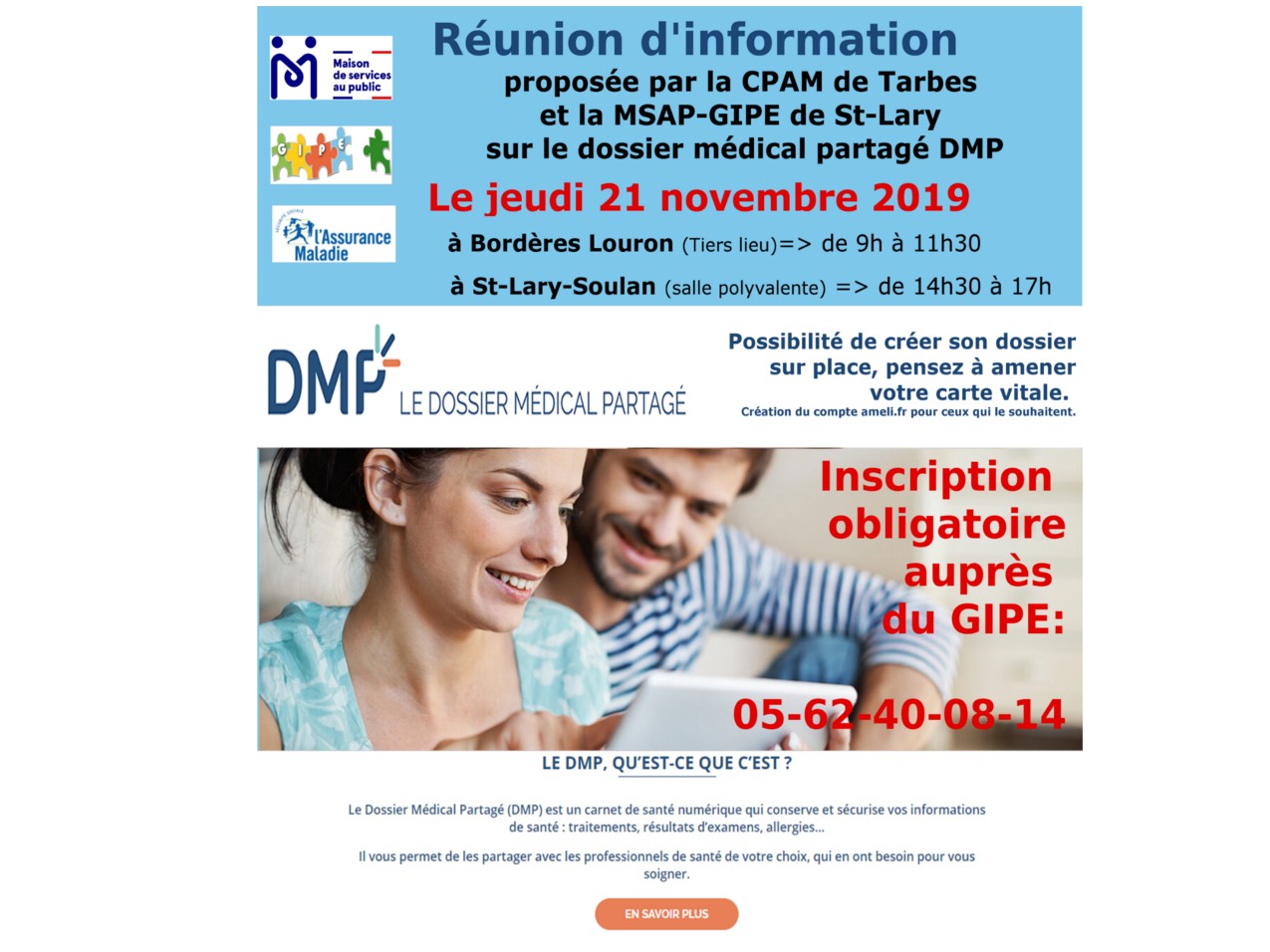 Ateliers Numériques "Information sur le Dossier Médical Partagé"