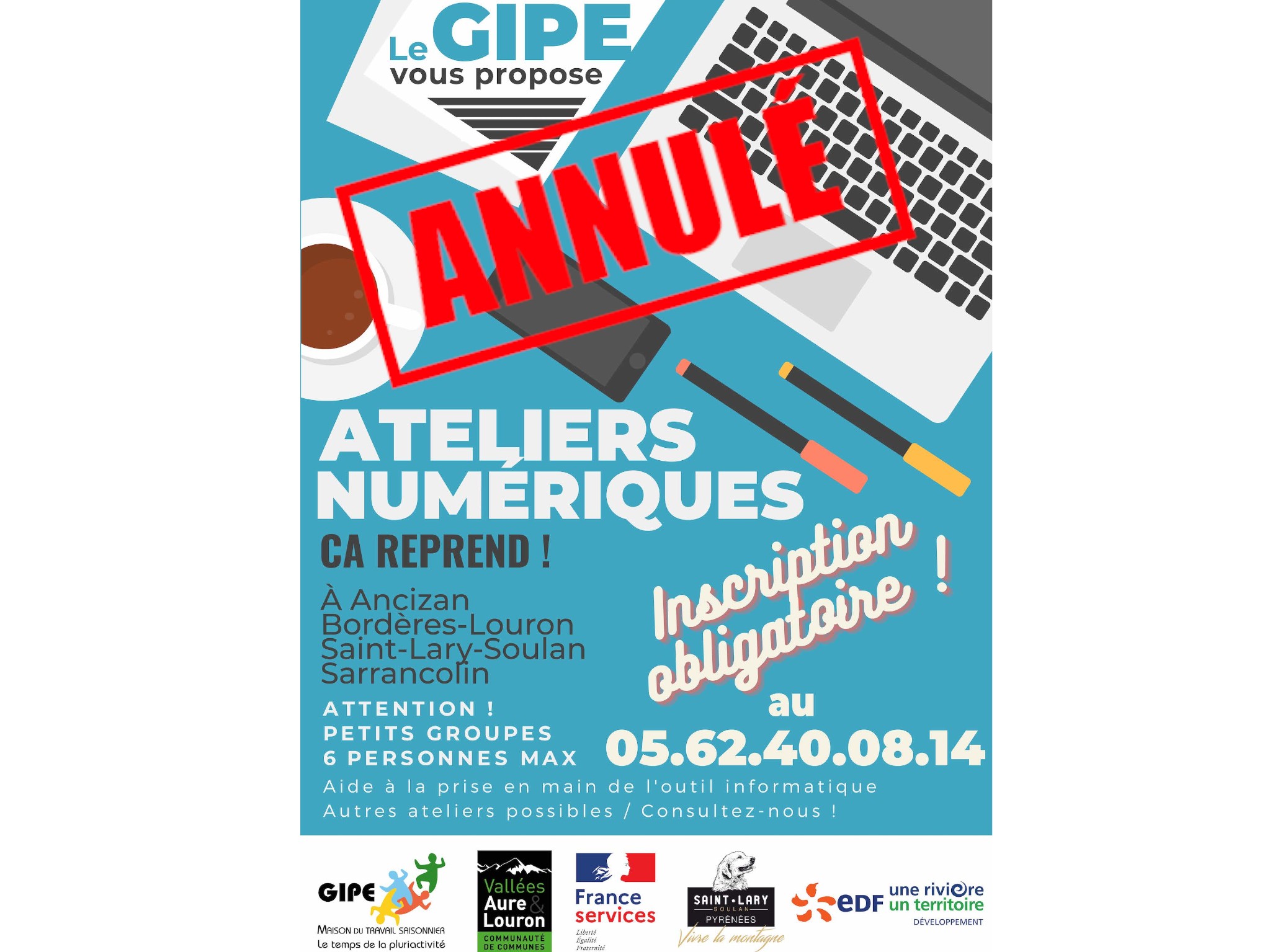 Annulation des ateliers informatiques