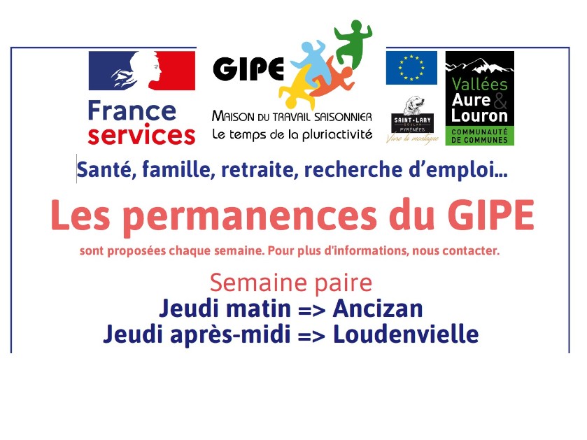 Permanence du GIPE  ce jeudi matin à Ancizan et après-midi à Loudenvielle